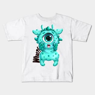 Surprised Little Monster "What?!” Kids T-Shirt